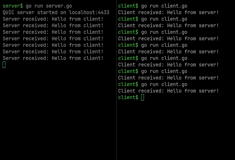 quic communication screenshot