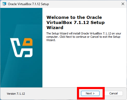 Screenshot of running the installer